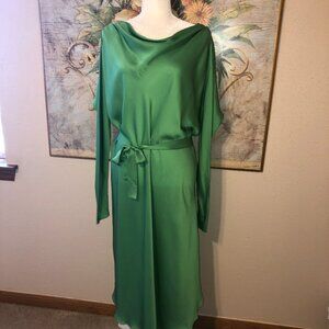 Sz XS/S Kes NYC The Lia Green Draped Silk Dress